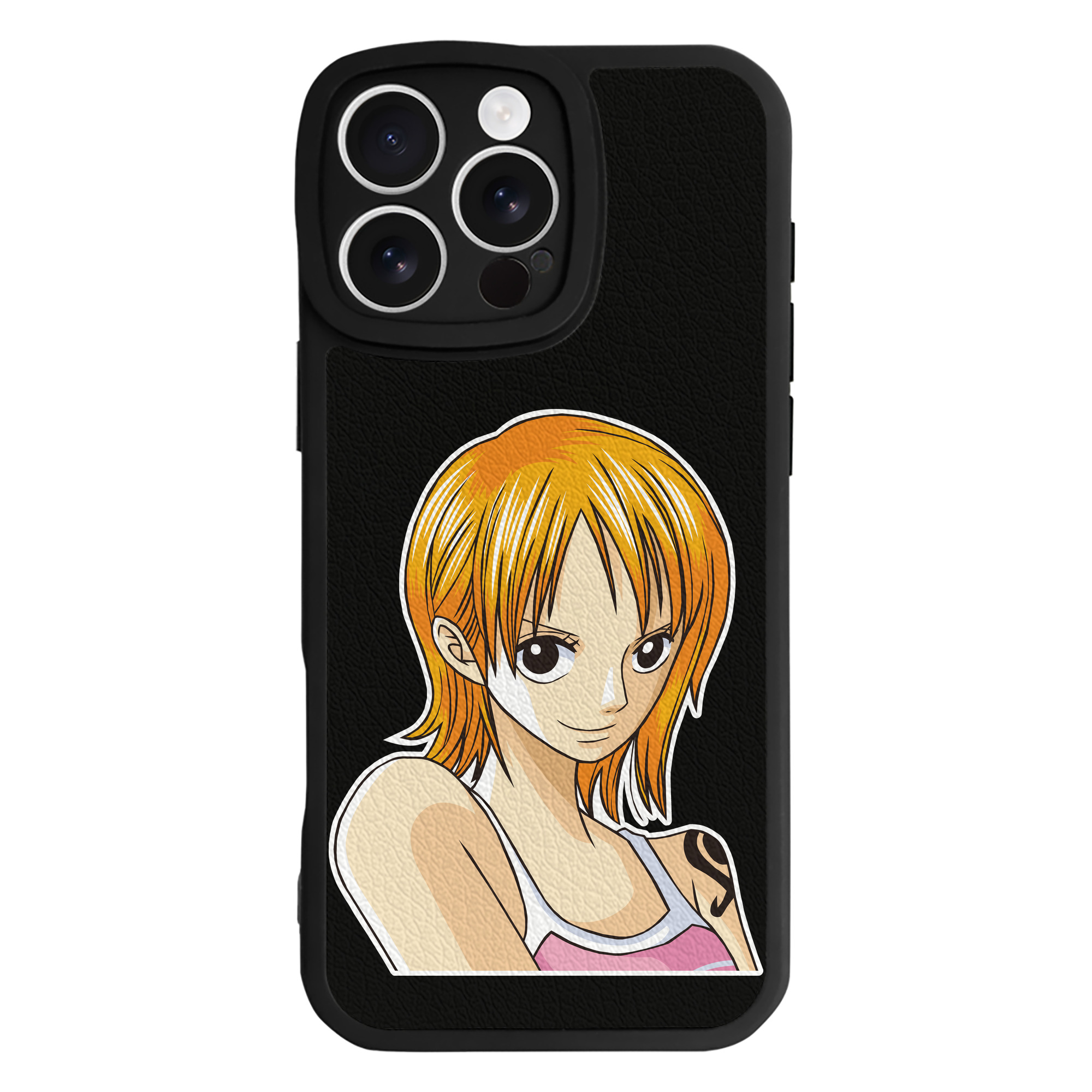 （画像用） ワンピース ナミ ONE PIECE Nami 【iPhone 16シリーズ対応】シリコンスマホケース（レザー調） 材質：シリコン
